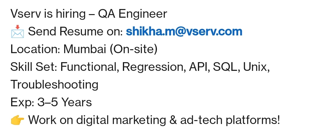 Amar___Gaikwad's tweet photo. 📢#नोकरी अपडेट!!! Job Opportunity

#hiringalert #HiringNow #itjobs #Rojgar #job #मराठी https://t.co/DDWd0WJWek