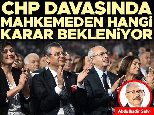 Hurriyet's tweet image. Abdulkadir Selvi yazdı: CHP davasında mahkemeden hangi karar bekleniyor
🖊️ @abdulkdir_selvi 
hurriyet.com.tr/yazarlar/abdul…