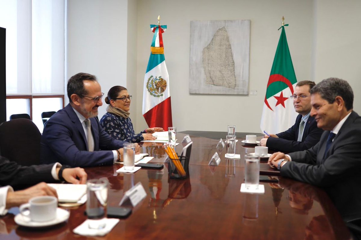 OCHOA_MX_UN's tweet photo. Recibimos al Emb. Messaoud Mehila @ArgeliaMex25.
Conversamos sobre prioridades de Argelia en #CSONU 🇺🇳 y el compromiso de 🇲🇽y🇩🇿 con el derecho internacional y el multilateralismo.
Compartí necesidad de racionalizar trabajo multilateral haciendo mejor uso de recursos existentes. https://t.co/I5cSzLqMAG