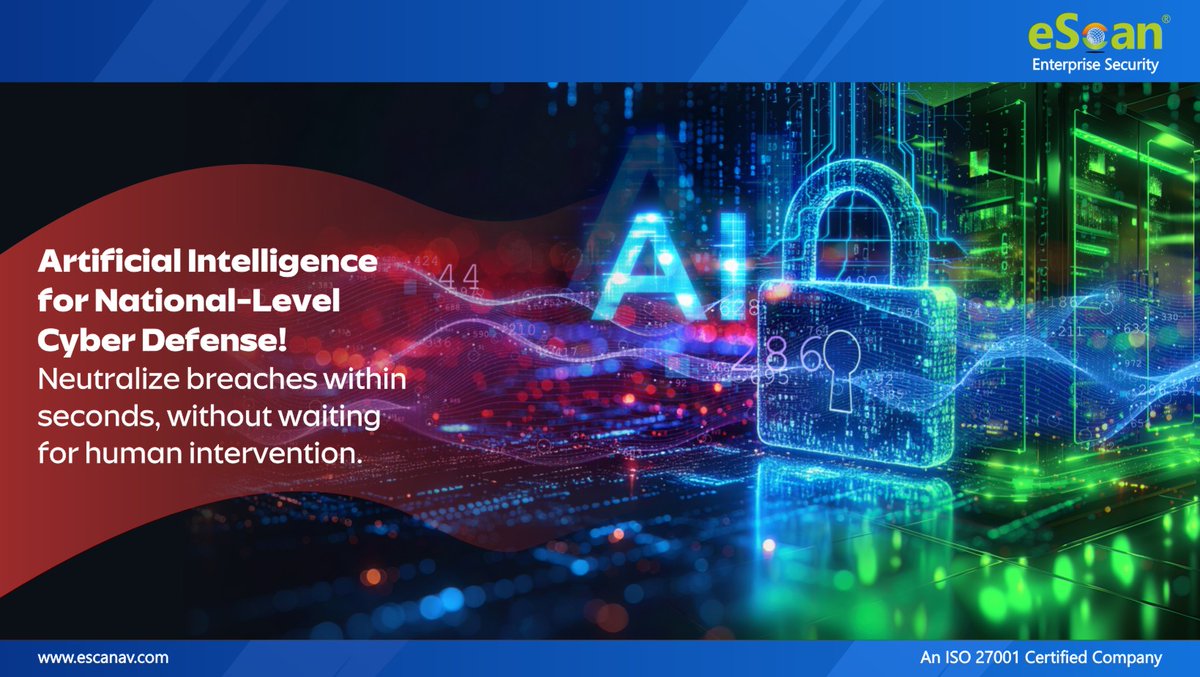 escan_tweet's tweet image. eScan – Powering National Security with AI Intelligence.
bit.ly/3vgw3Rn
#eScan #CyberSecurity #AIProtection #DataSecurity #AIDrivenDefense #technology  #infosec  #tech #cyber #informationsecurity #datasecurity