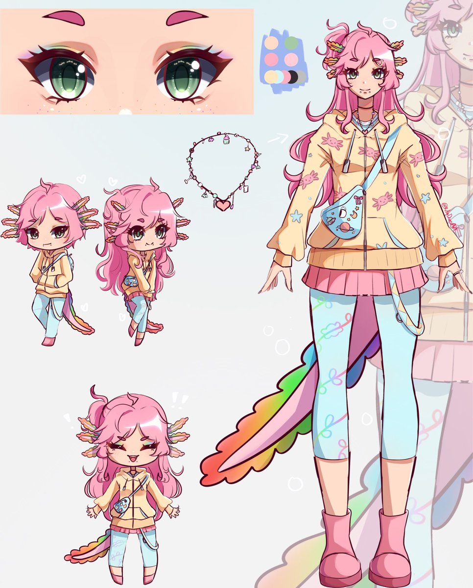 KitawasArt's tweet image. Little commission art dump! Look at these pretty babies ✨✨

I love doing ref sheet commissions!! They’re so fun!

#vgen #refsheet #ref #vtuber