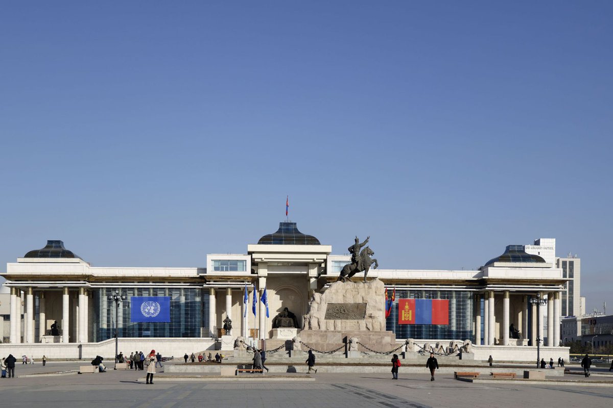 24 October: UN Day and the 80 years of the 🇺🇳<a href="/UN/">United Nations</a>!
On this special day of the <a href="/UN/">United Nations</a>, the national flag of 🇲🇳Mongolia and the flag of the 🇺🇳<a href="/UN/">United Nations</a> were raised at the State Palace—symbolizing its strong commitment to the UN’s values! 
Happy #UN80 to the people of 🇲🇳Mongolia!
🙏#Mongolia!