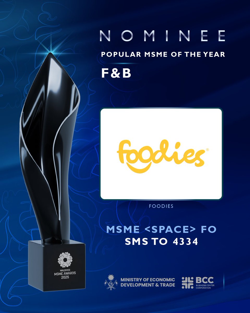 BCC_mv's tweet image. Meet the nominees for Popular MSME of the Year – F&B at the Maldives MSME Award 2025.
@MoEDmv 
#MSMEAward2025 #BCC #DhiveheenahIskan
