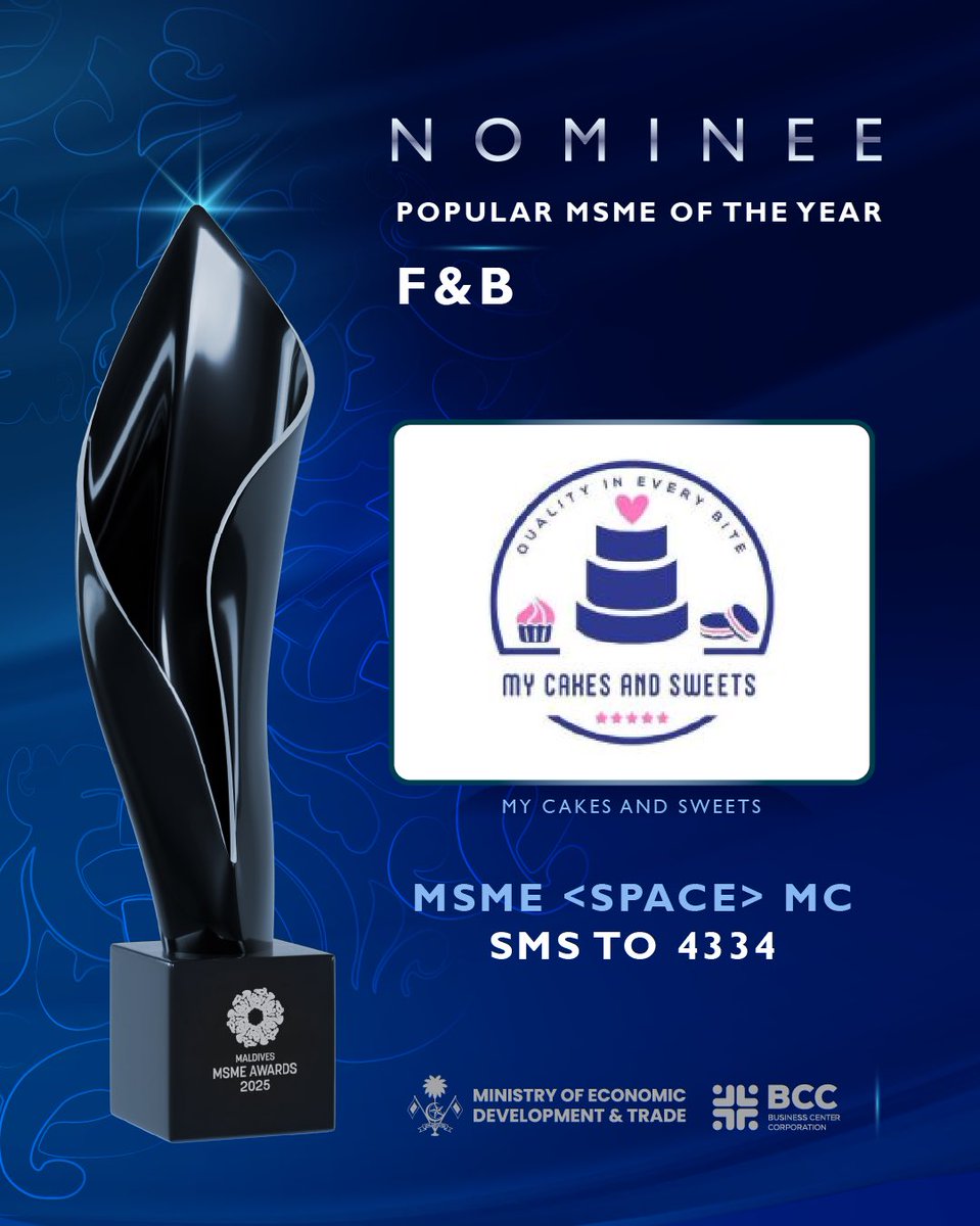 BCC_mv's tweet image. Meet the nominees for Popular MSME of the Year – F&B at the Maldives MSME Award 2025.
@MoEDmv 
#MSMEAward2025 #BCC #DhiveheenahIskan