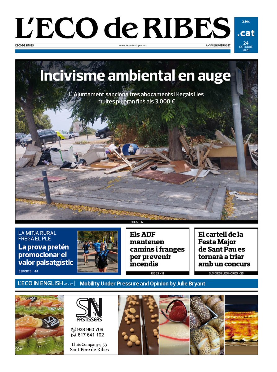 Aquestes són les nostres portades d'aquesta setmana, amb tota l'actualitat de #Sitges i #SPRibes.
▶️ iquiosc.cat/publicacions/l…