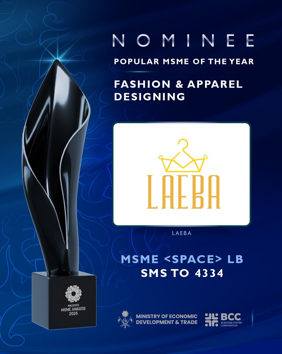 BCC_mv's tweet image. Meet the nominees for Popular MSME of the Year – Fashion & Apparel Designing at the Maldives MSME Award 2025.
@MoEDmv 
#MSMEAward2025 #BCC #DhiveheenahIskan