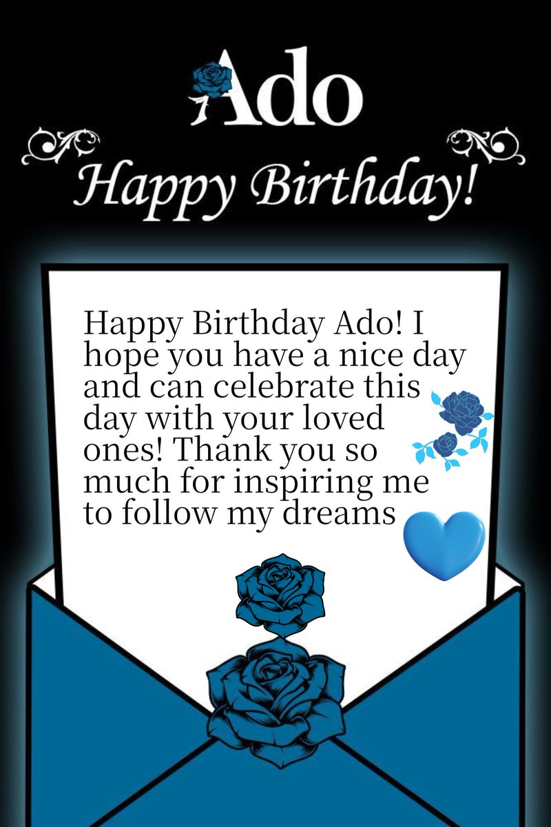 play.umusic.com/ado-birthday-2… 
#Ado23rdbirthday

Happy Birthday Ado💙
I Hope you have a nice day and can celebrate this day with your loved ones! 
Really from the bottom of my heart thank you so much for your music and your inspiration to your follow your Dreams!💙💙💙