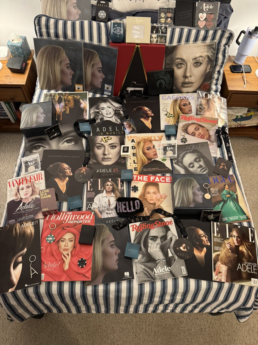 On my 10 year anniversary of becoming a daydreamer, I wanted to share some of my Adele merch that I have collected over the years. This community is amazing and I am so happy to be a part of it. Here’s to more years of loving the same person that bonds us all together. ♥️