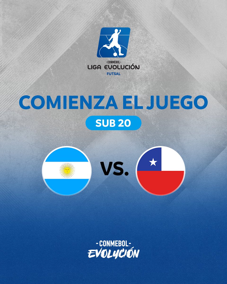 ¡Empezó el encuentro por la CONMEBOL #LigaEvoluciónFS Zona Sur! 🇦🇷⚽️🇨🇱

bit.ly/ARGENTINA-VS-C… 📺