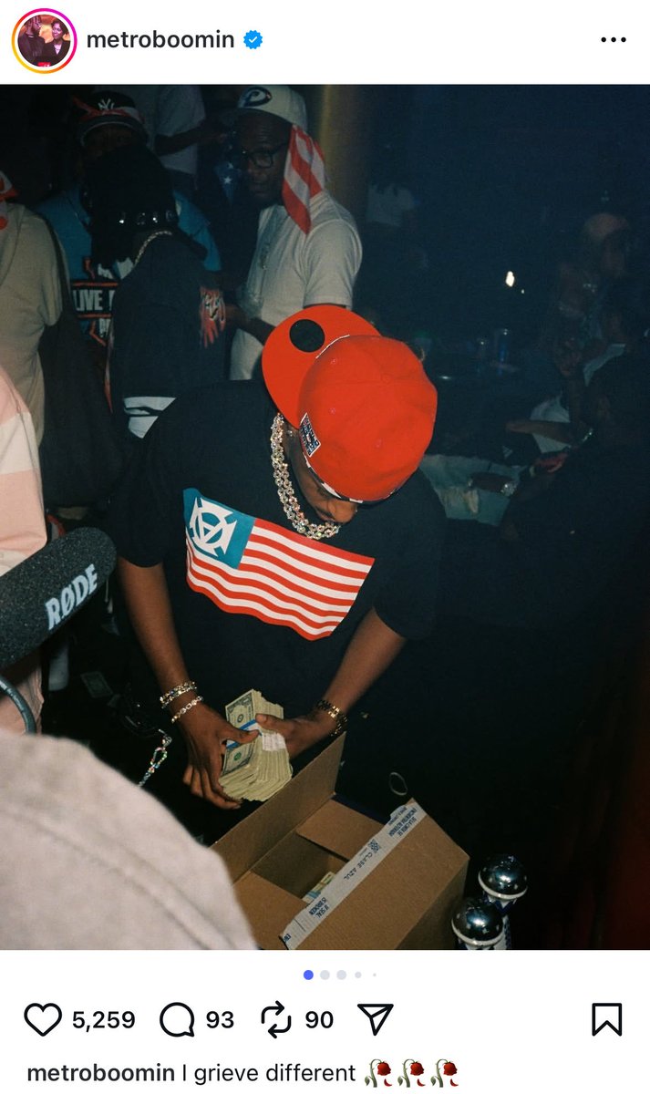 LoveIsback24's tweet image. Metro boomin via ig

“I grieve different”