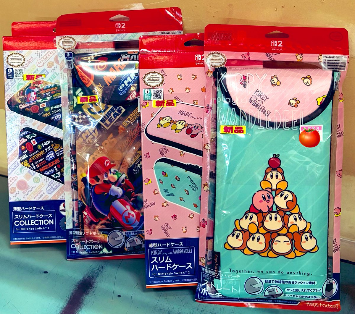 本日発売✨
マリオカート&amp;🏎️カービィ🍅のスイッチ2用ポーチ入荷しました💕
先日発売したイーブイもまだ在庫あります😊
ぜひみなさんの日々のゲーム生活を彩ってください🌟