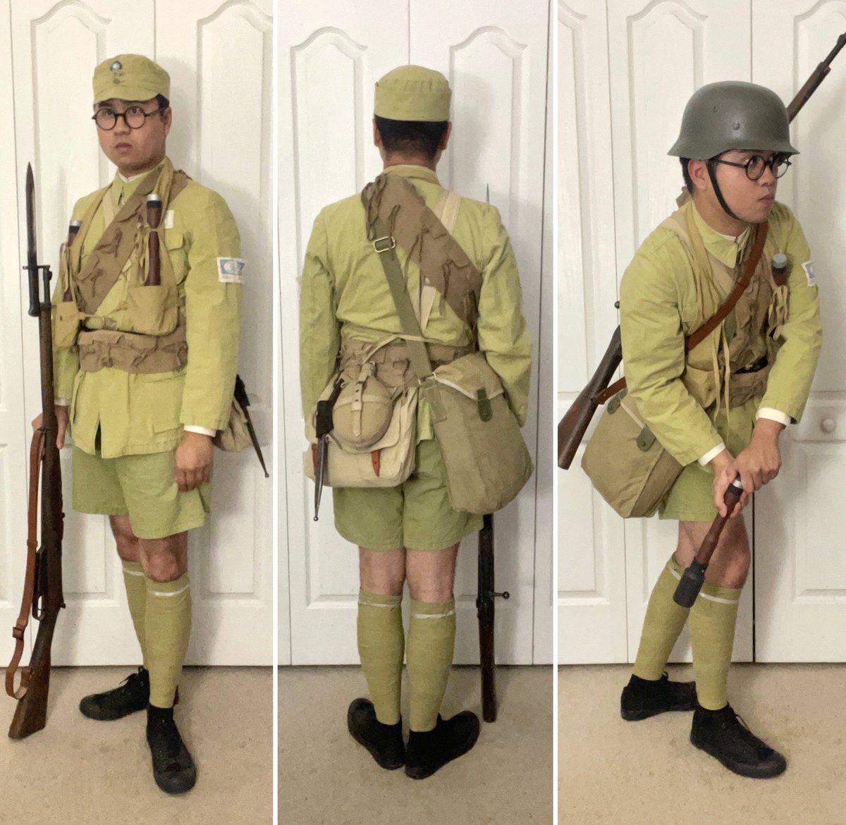 It’s been ages since I posted my National Revolutionary Army kit for the Battle of Shanghai 1937. 
I picked up reproductions of an earlier haversack model and a Type 24 gas mask bag a while back.
