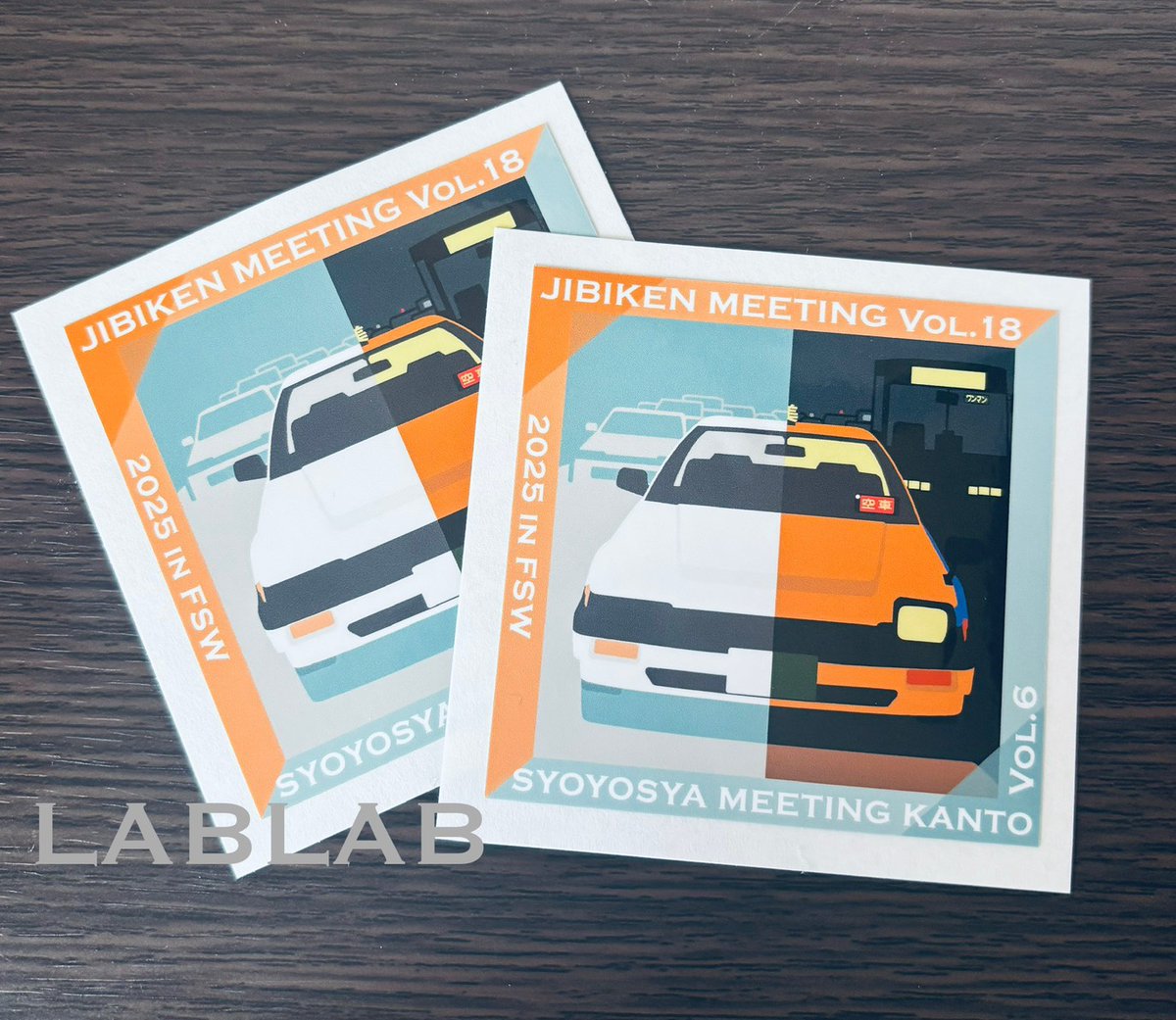 LABLAB_info's tweet image. \特典ステッカー完成✨/
イベント当日の受付にて、#自美研and商用車ミーティング関東2025 の参加者さまにプレゼントいたします🎁
(※1エントリーにつき1枚)
受付横の本部物販でも販売いたしますので、ぜひお買い求めください♪