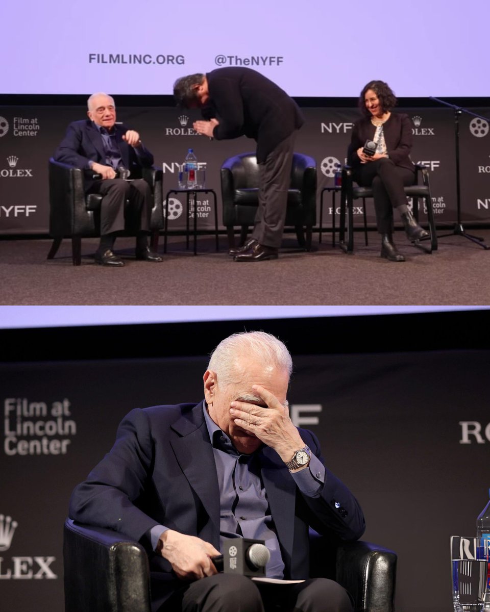 ashotmagazine's tweet image. Jafar Panahi called Martin Scorsese “The Current God of Cinema” and bowed to him at the New York Film Festival.