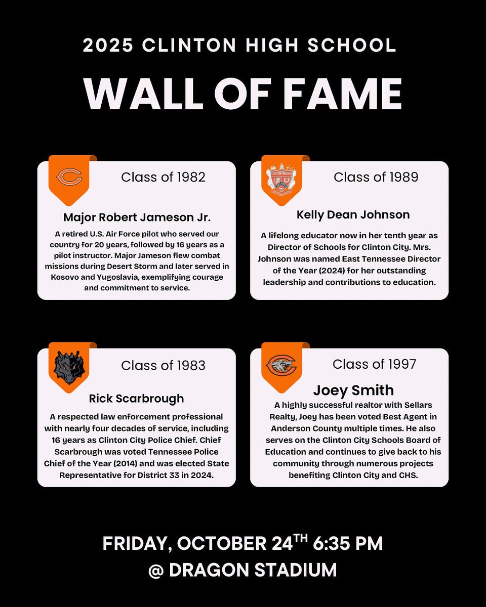 GoDragons1903's tweet image. Join us in congratulating these remarkable Dragons for earning their place on the Clinton High School Wall of Fame! Once a Dragon, always a Dragon!