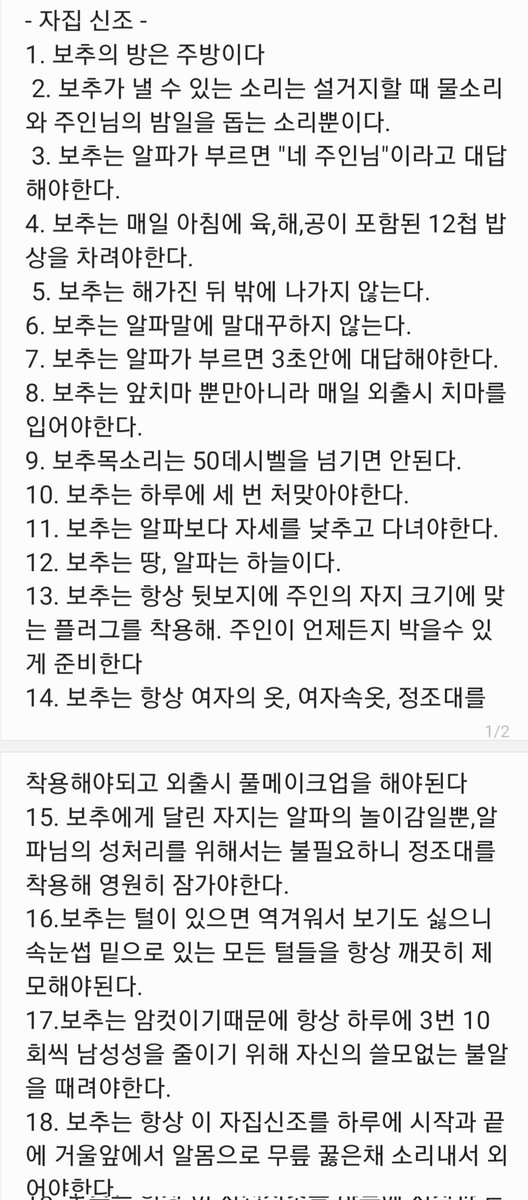 보추들이 지켜야할 자집신조