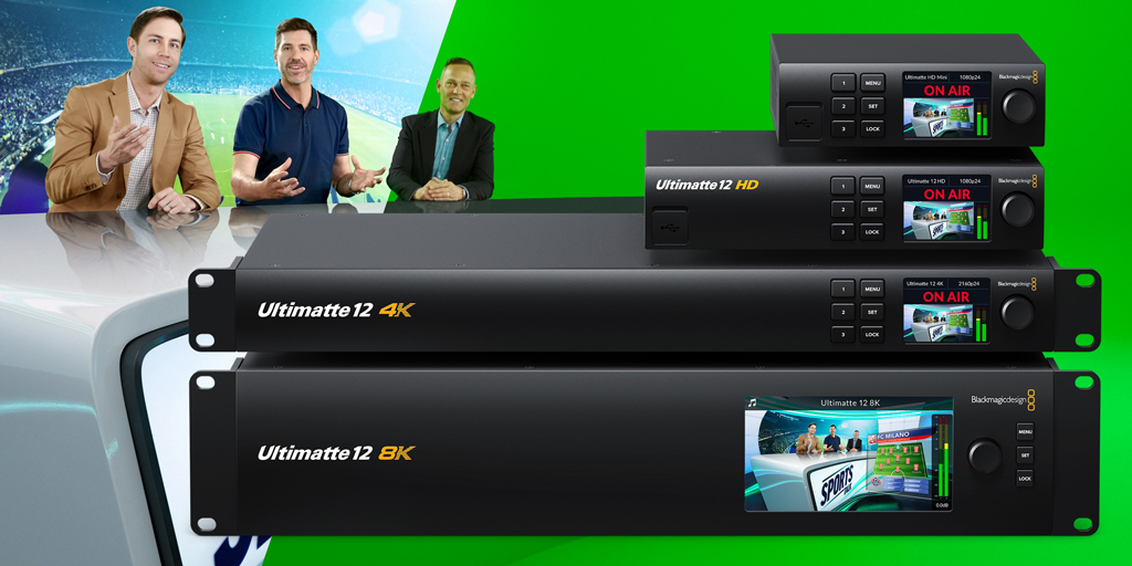 Ultimatte 2.3 Update! Get reduced latency with external reference on Ultimatte 12 HD, 4K and 8K models, improved stability and performance of 2110 IP video in Ultimatte 12 4K, plus dynamic updating of screen values when sampling. Download now from bmd.link/uk/UxT9ob