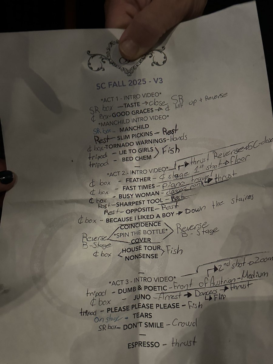 UpdatesBrinaBR's tweet image. 🚨 Aparentemente, a setlist da última leg da ‘Short n’ Sweet Tour’ sofrerá alterações.
— ‘House Tour’, ‘Manchild’ e ‘Tears’ foram as músicas da nova era escolhidas para os shows.