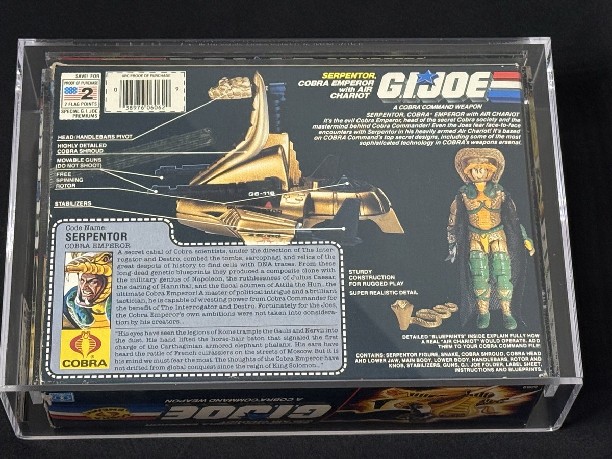 Doublexthebeast's tweet photo. New addition to the GI Joe collection! AFA 75 Sealed Serpentor! “This I Command” was such a great line when I was a kid. https://t.co/2eBzEUyAF2