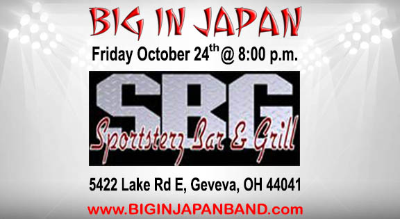 BIJBand's tweet photo. BIG IN JAPAN makes their return to Sportsterz Bar &amp; Grill in Geneva-on-the-Lake. Dance and party hits from the 80's to today's Top 40 Hip-Hop, Pop, and Dance Rock.
https://t.co/gbYKAv4eAr

#biginjapanband
#biginjapancleveland
#biginjapan https://t.co/gts3bmyRCn