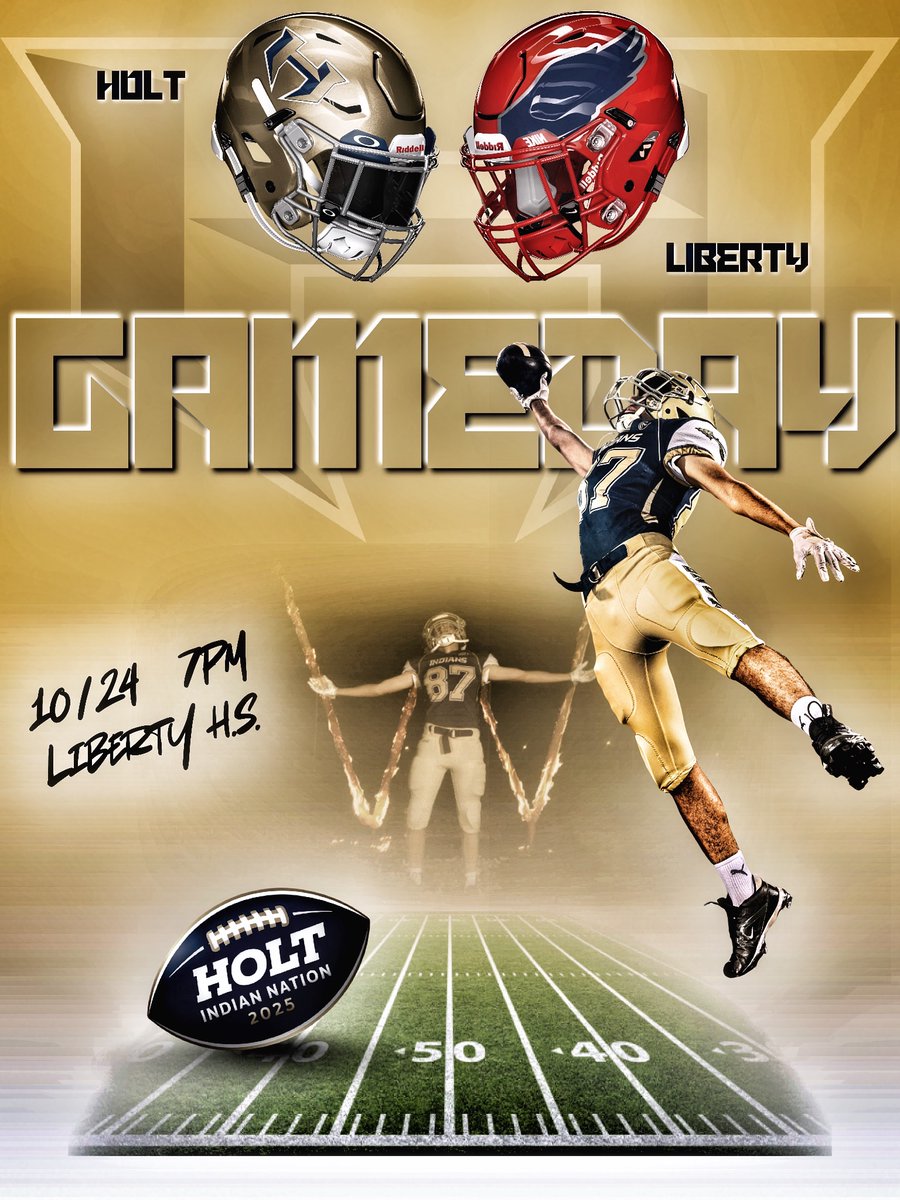 NationHolt's tweet photo. GAME DAY
🆚 EAGLES
⏰ 7PM
📍 LIBERTY H.S.
#LetsGoHolt #fridaynightlights #holtfootball https://t.co/WbK3G9nKa6
