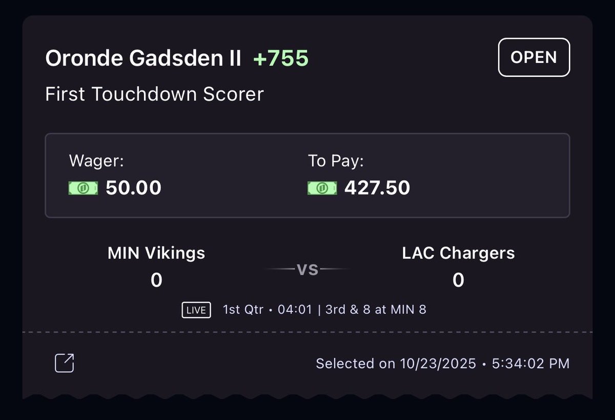 Cash Gadsden for the 1st TD

$50 to WIN $427 secured ✅

We gave this out Live on stream‼️ who tailed ????

Code BANESQUAD if you decide to sign up
On OnyxOdds 💰💰💰

Live Stream ⬇️

playback.tv/banesquad