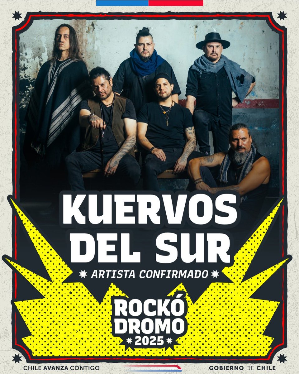 EscuelasdeRock's tweet photo. ⚡ A casi diez años de su debut en el festival porteño, 🥁 Kuervos del Sur ( @kuervosdelsur ) 🎸 alza su vuelo en Rockódromo 2025 para traer a Valparaíso una puesta en escena potente y renovada. 

⚡️ #Rockódromo2025: Desde el 27 al 30 de noviembre en Valparaíso, Chile 🌊 https://t.co/NOuK505FPi