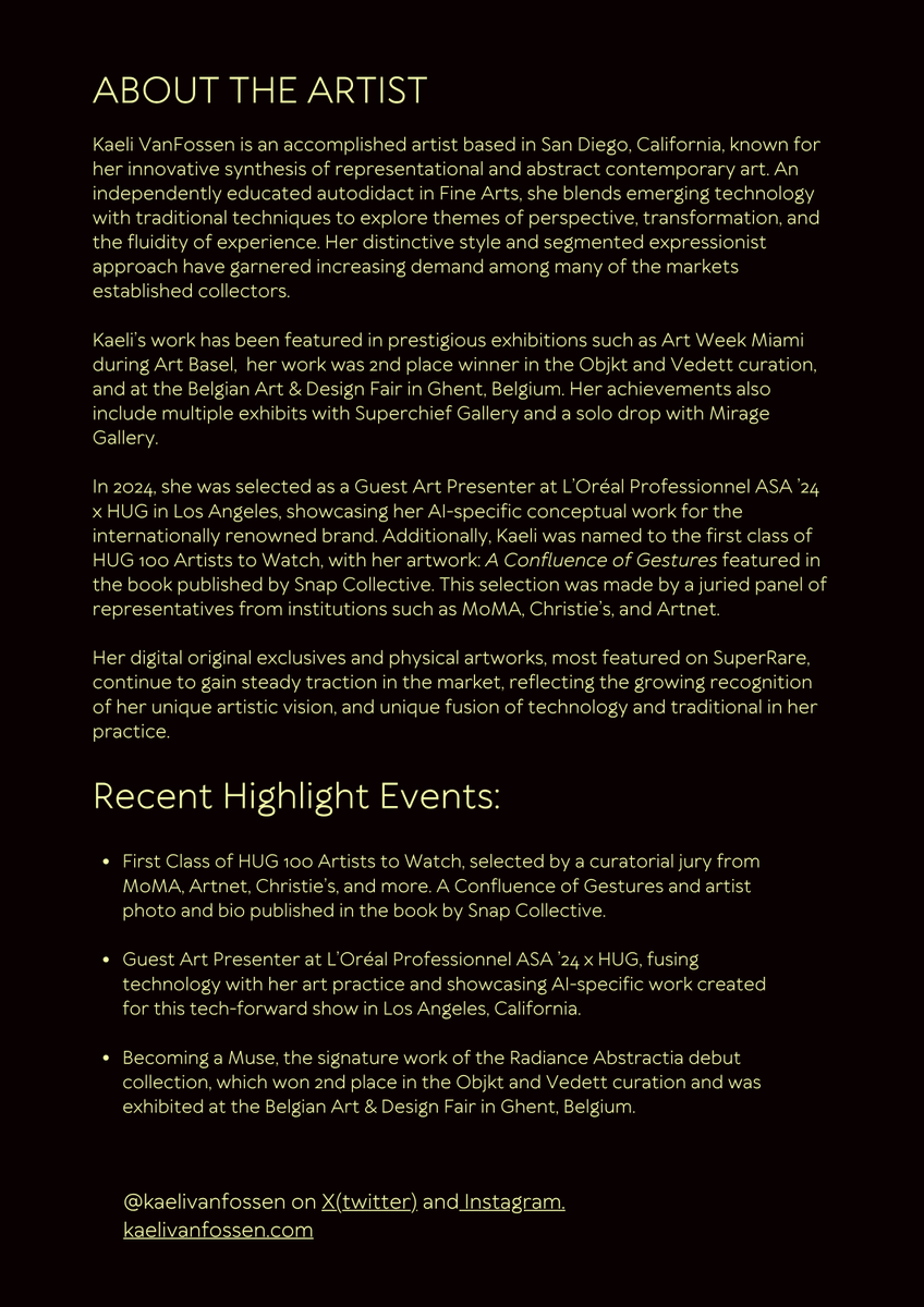 KaeliVanfossen's tweet image. The KVF Art Portfolio Catalog - OCT/NOV/DEC Edition.
Hey there! this is a pinned post of info, current events, and links, for collectors, and professional inquiries.  

Scroll to bottom of page for art links ↓↓↓

________________________________________

Current News:
2025 has…