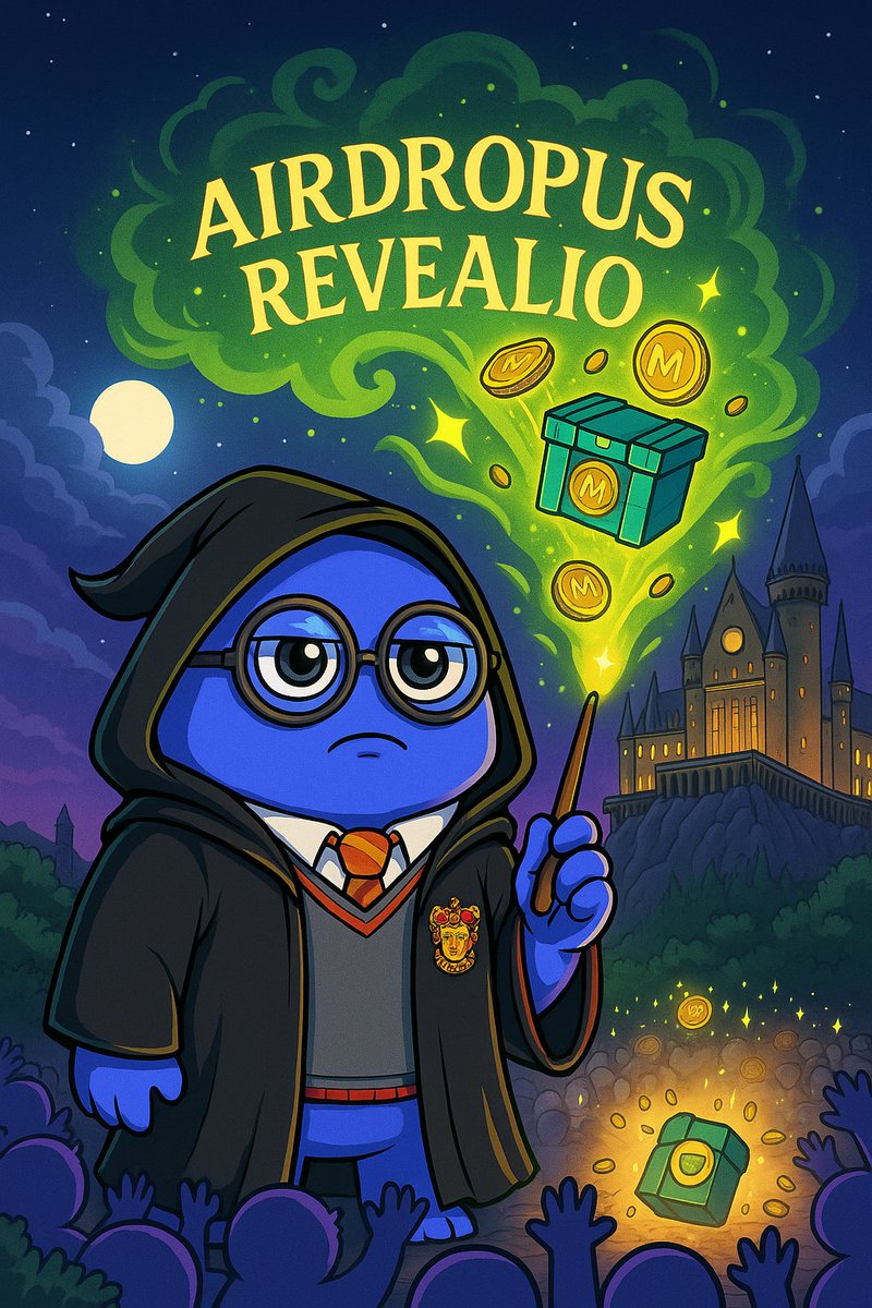 ged_ld's tweet image. ✨🪄 Airdropus Revealio! 💰
When Gugu Potter casts this spell, the sky opens and $MON rains down from the chain itself. 🌕⚡
Magic? No — just pure liquidity sorcery. 💜