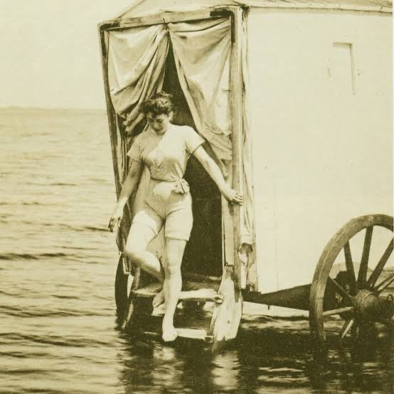 Today I learned that ocean bathing machines were common during the Regency era to protect modesty and reduce lust, and I love it.

An ocean bathing machine was a wheeled, horse-drawn wooden hut. A person would enter the machine, change into their bathing clothes in private, and