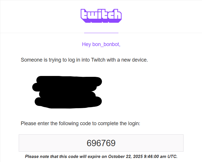 What is my twitch verification code dawg...
