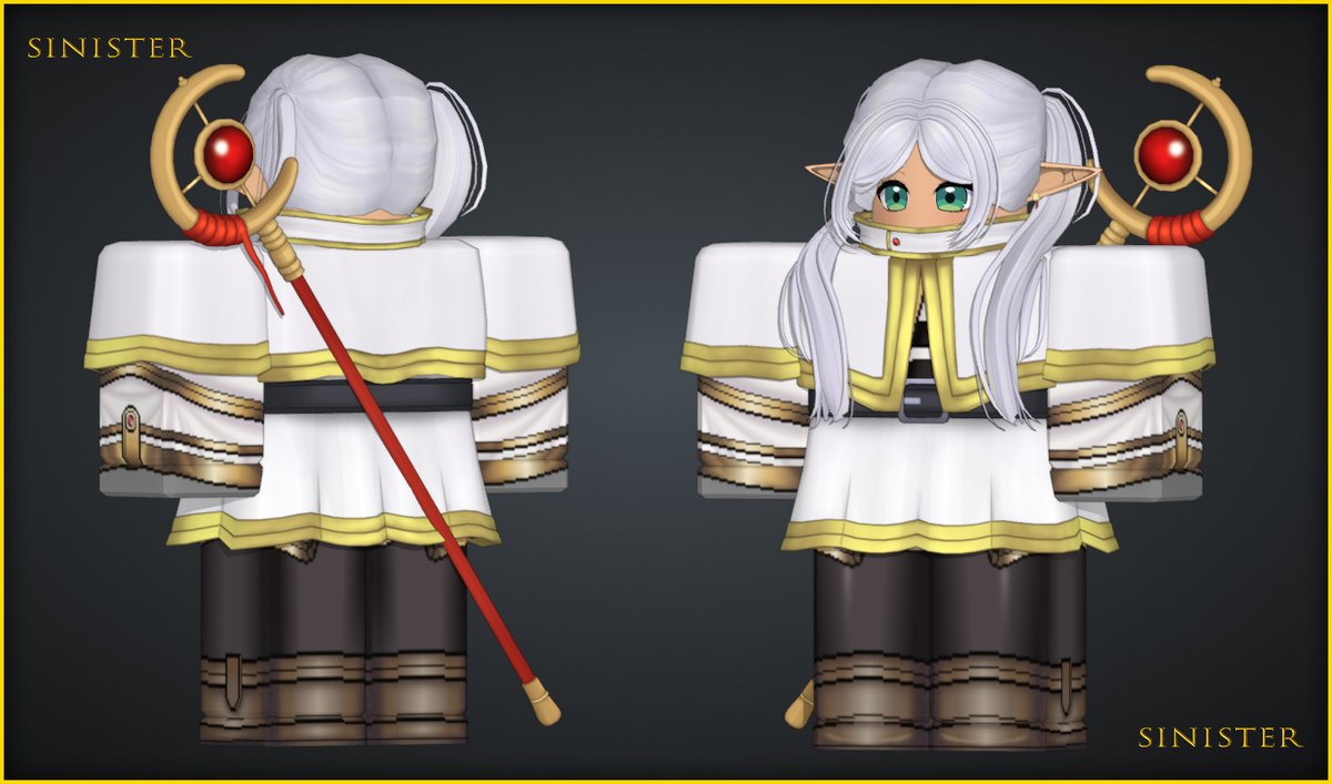 SinisterPlayz_'s tweet image. 🌿Frieren Set

Hair by @vennzzu -
Face by @ChiyoCups 

I #roblox #robloxugc I