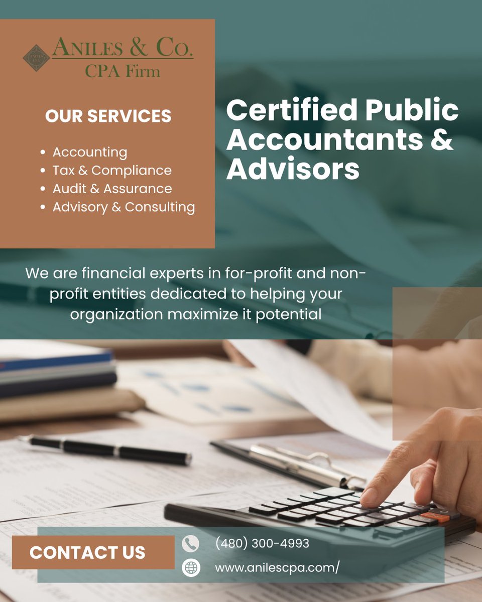 Whether you're navigating complex tax codes or planning for growth, Aniles &amp; Co. brings the insight and experience to support your financial success.