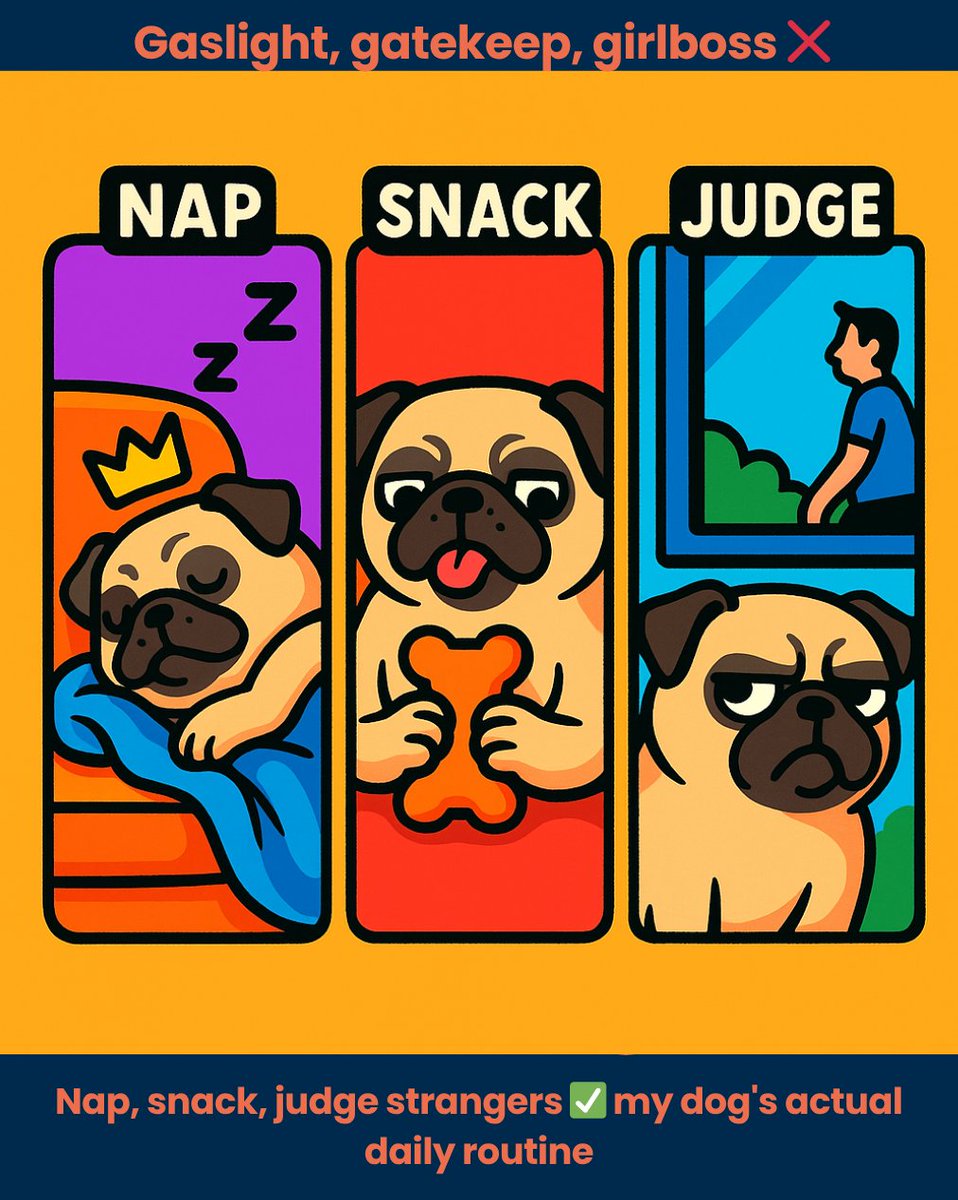 SmlDogs_BigAtti's tweet image. Gaslight gatekeep girlboss ❌ Nap snack judge strangers ✅ dog's routine #DogMemes #DogRoutine #ActualGoals

amzn.to/3IXvYN7