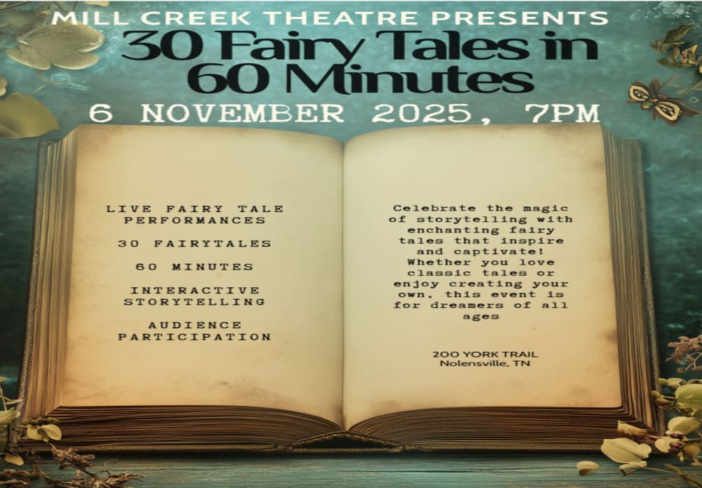 Still don't have your tickets to Thirty Fairy Tales in Sixty Minutes? Skip to the front of the line! ⁣
 onthestage.tickets/show/mill-cree…