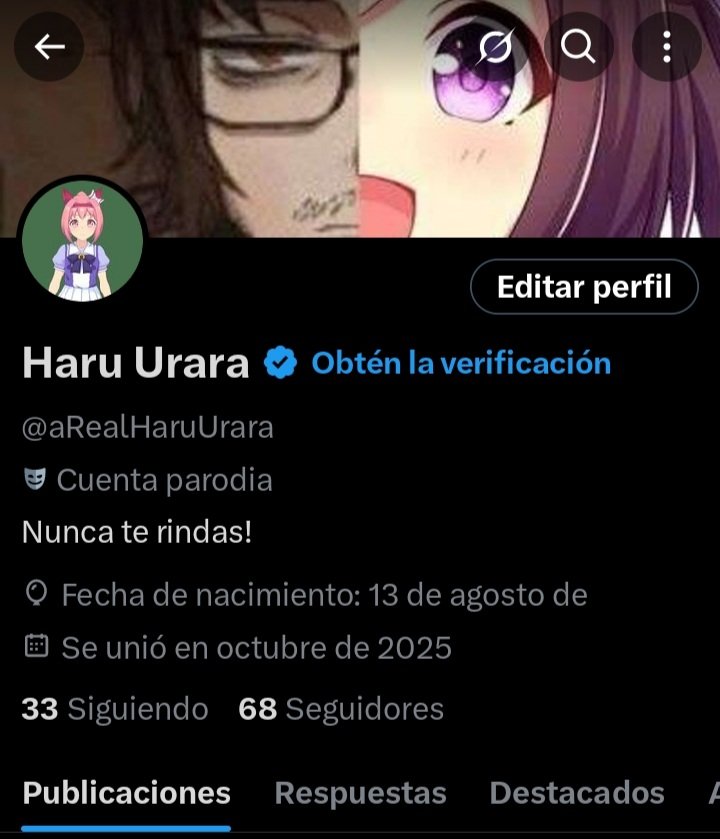 // en que momento salieron tantos 😨 cree esta cuenta ayer en la noche por los jajas y de la nada somos ya casi 70 (mas que en mi principal) de verdad muchas gracias por todo el apoyo, pues intento representar el personaje lo mejor que puedo jejej.

Recuerden, nunca se rindan!