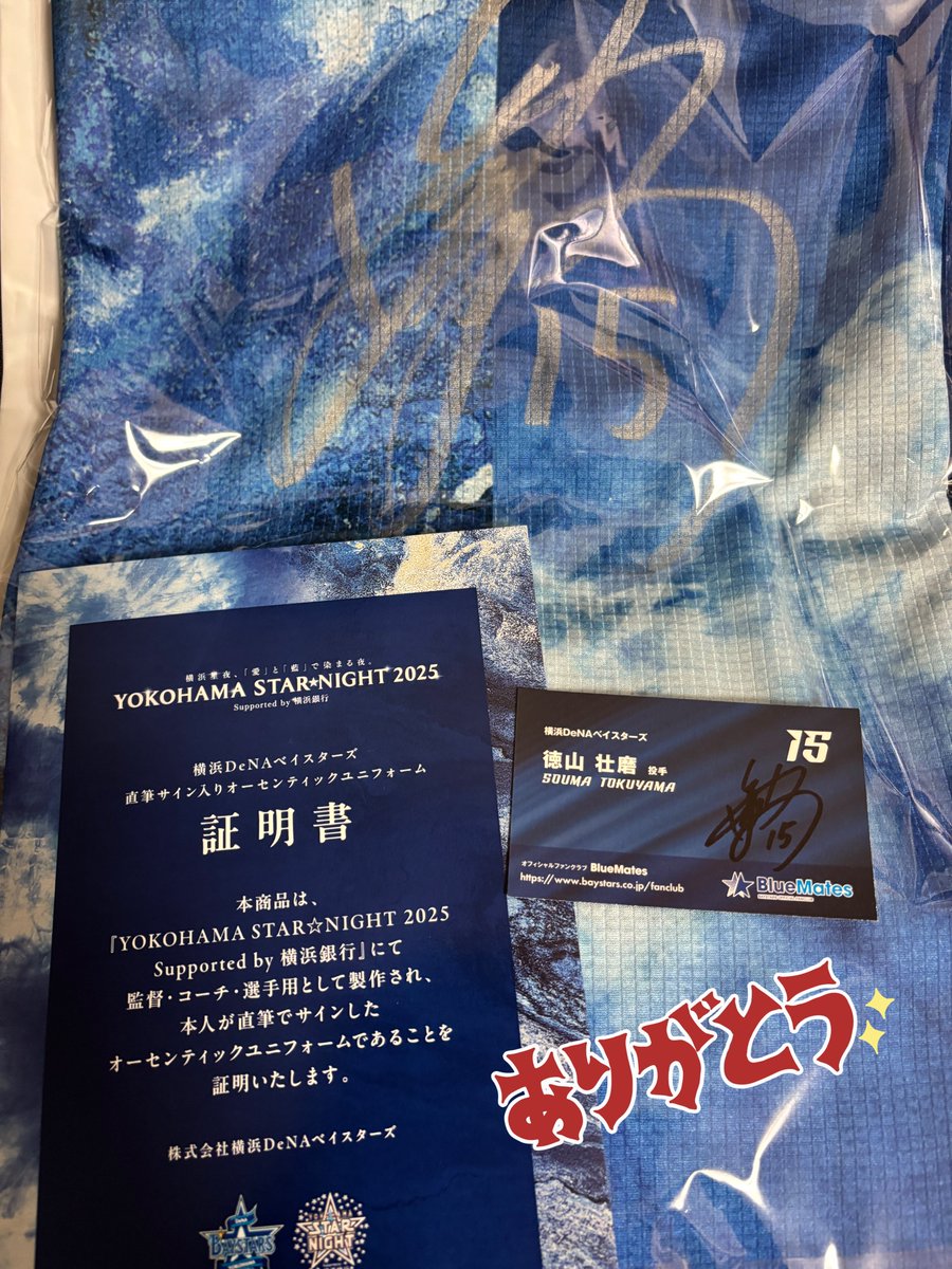レア✨横浜DeNAベイスターズ 徳山 壮磨 初勝利記念 直筆サイン入りフォト mintkashii_22bbm-bay-006