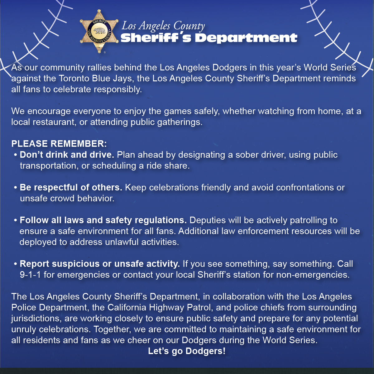 LA County Sheriffs tweet media