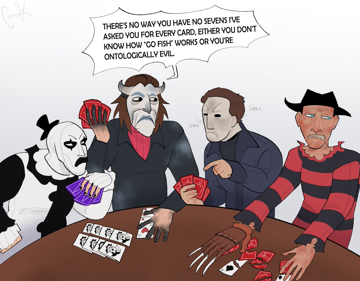 CheruuAx's tweet image. I&apos;ve been watching more movies recently. I want them all to be friends

#Blackphone2 #Terrifier #Halloween #Nightmareonelmsstreet #Fanart #Art