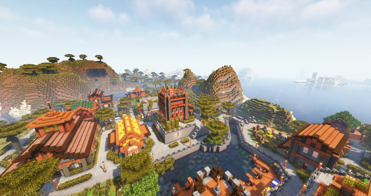 FrishAdam's tweet photo. Lavanna City! (survival long term world) #Minecraftbuilds https://t.co/Id6XG0Hz5F