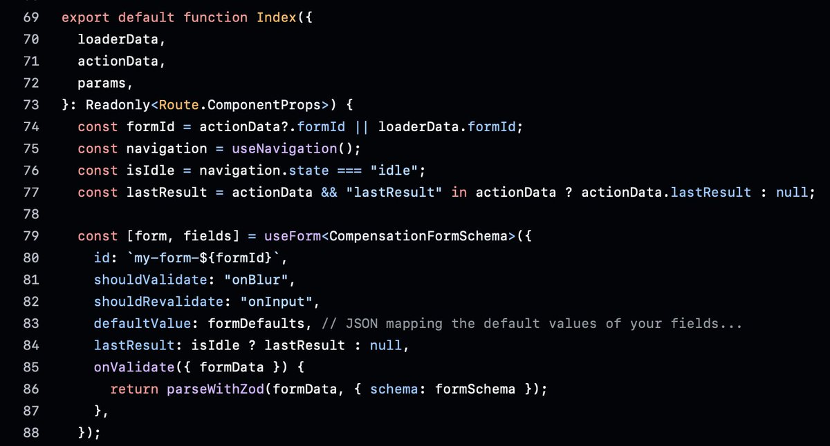 jdnichollsc's tweet image. This is the right way to use @ReactRouter with Conform &amp; Zod &lt;3 @_edmundhung gist.github.com/jdnichollsc/46…
Happy Coding! #react #ReactRouter #remix #RemixJS #zod #conform #validation #forms