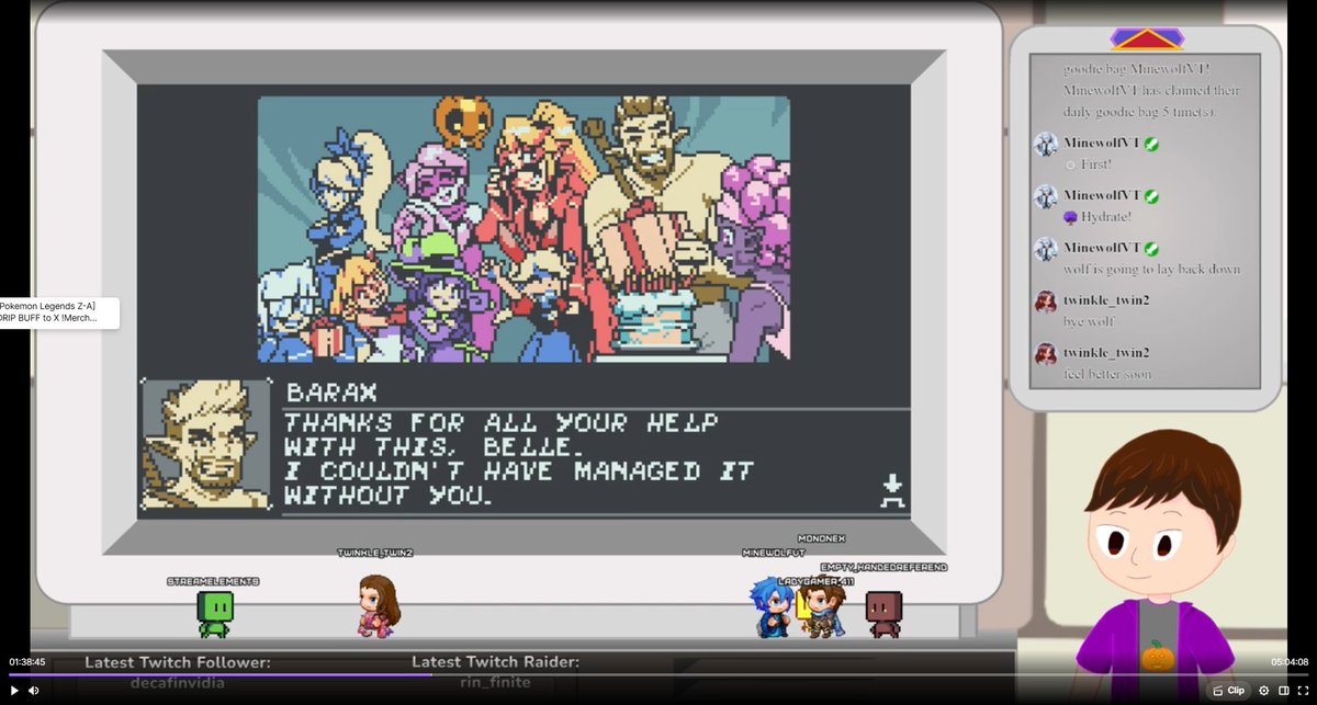 MononexVT's tweet photo. Thanks for watching the stream! While we still have a little more to go to beat the game, we got through all the hard hallow stages and completed some sidequests!

I probably will do a double feature for the weke of Halloween. Stay tuned.
#Spooktober2025 #CurseCrackers https://t.co/bCAMy0GTsp