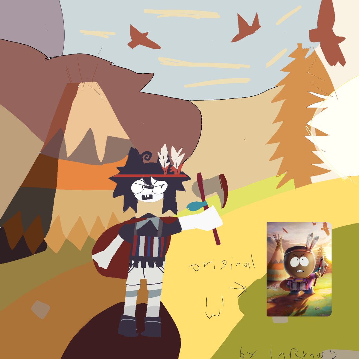 KOURZE1's tweet image. Shaman kevin!🪶 ⛺(The first indian in my au yey! :3) #fpefanart #fpeKevin #fpeAu #fundamentalpaperdestroyer #SouthPark