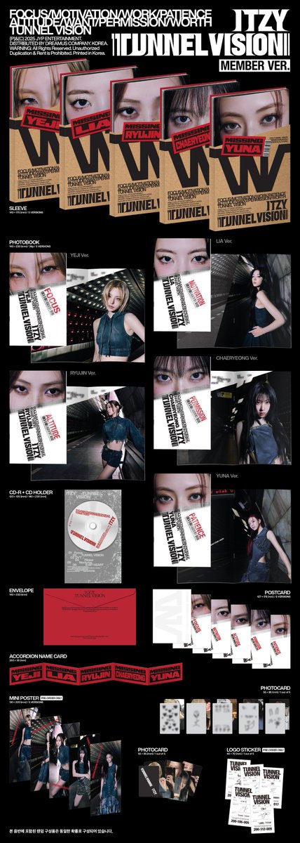 ITZYofficial's tweet image. ITZY &lt;TUNNEL VISION&gt; ALBUM PREVIEW | DETAILED
MEMBER VER.
📌Release
2025.11.10 MON 6PM (KST) | 4AM (ET)
📌US &amp; EU Physical
2025.11.14 FRI (Street Time)
#ITZY #MIDZY @ITZYofficial
#ITZYComeback
#ITZY_TUNNELVISION
#ITZY_TNVS