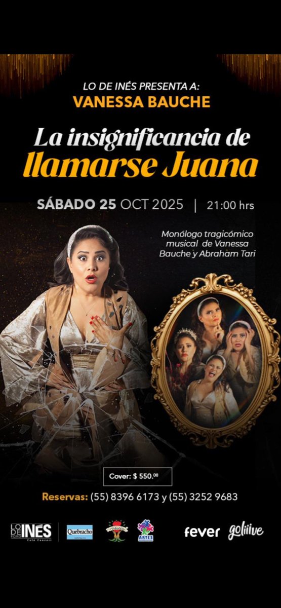 adriano_numa's tweet image. Este sábado 25 de octubre, los esperamos a las 21hrs para disfrutar 

LA INSIGNIFICANCIA DE LLAMARSE JUANA  de @VanessaBauche 

FORO LO DE INÉS 
Quebracho Hamburgo 313 
Colonia Juárez CDMX