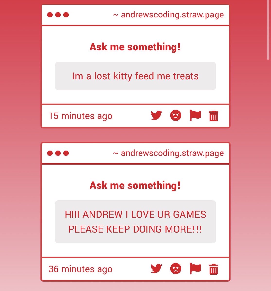 andrew_11083's tweet image. 1: Don’t have any cat food, no money for it Lol
2: Thank you! ..But how’d you find my profile on Roblox? It’s supposed to be a secret.. Perhaps I was not as careful as I thought I was
#badthings #badthingsroblox