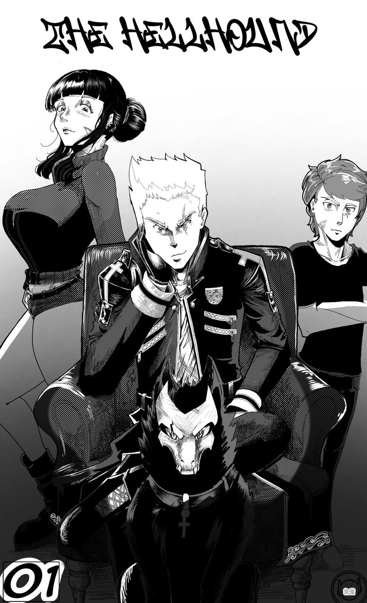 Greenrobot01's tweet image. Capa do primeiro capítulo do meu mangá,The Hellhound