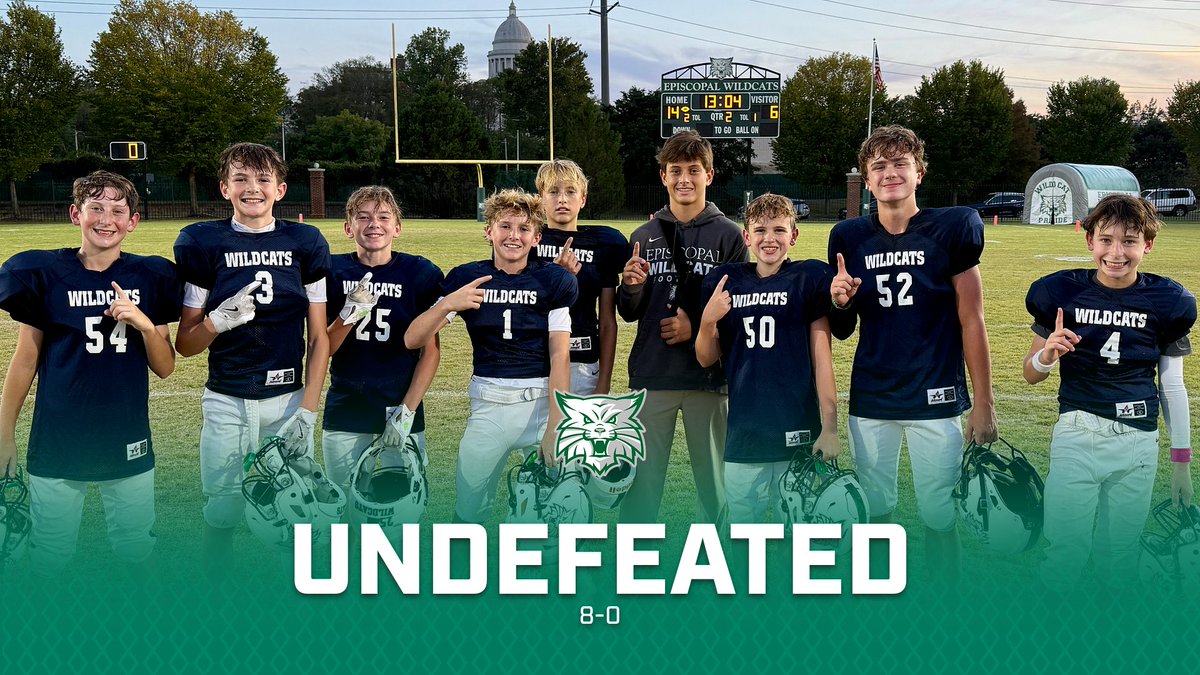 SportsEpiscopal's tweet photo. Those 7th Grade Wildcats wrap up an UNDEFEATED 8-0 season! It was capped off tonight with a hard-fought victory over Mayflower, 14-6.

#GoWildcats https://t.co/N2azRzRNlZ