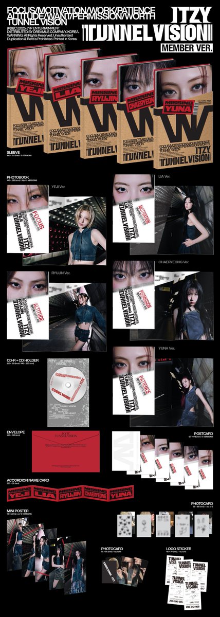 ITZYofficial's tweet image. ITZY &lt;TUNNEL VISION&gt; PRE-ORDER ✨US✨ | DETAILED
MEMBER VER.
🔗ITZY.lnk.to/TUNNELVISION
📌US &amp; EU Physical
2025.11.14 FRI (Street Time)
#ITZY #MIDZY @ITZYofficial
#ITZYComeback
#ITZY_TUNNELVISION
#ITZY_TNVS