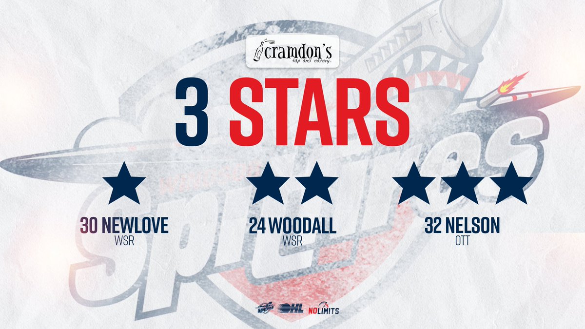 Michael Newlove with his first OHL shutout, Carson Woodall with the only two goals in the game, well deserved!

#WindsorSpitfires